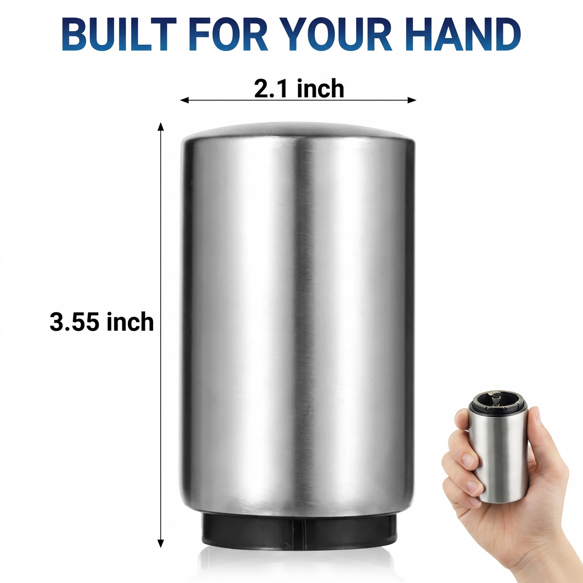 PopSnap™ Magnetic Bottle Opener for Capsules, Sodas, Cola and Beer Bottles – Auto Push & Catch, No Mess, No Scratches.