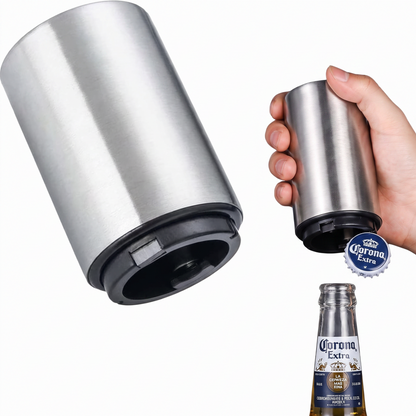 PopSnap™ Magnetic Bottle Opener for Capsules, Sodas, Cola and Beer Bottles – Auto Push & Catch, No Mess, No Scratches.